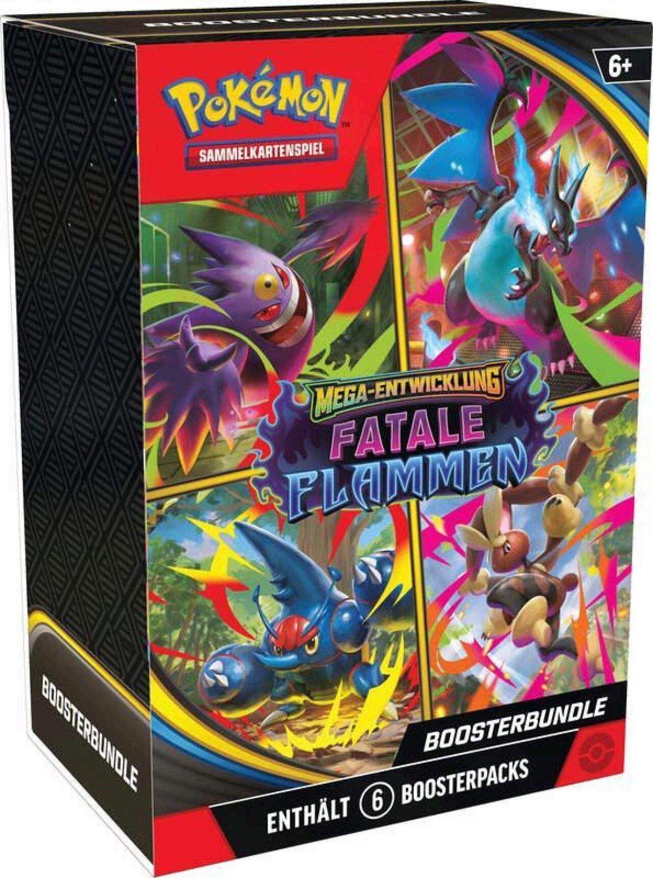 POKEMON 12638 PKM Pokémon MBE10 Boosterbundle mit 6 Boosterpacks Mega-Entwicklung - Fatale Flammen